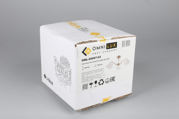 Люстра с поддержкой Алисы потолочная Omnilux OML-65007-03-A 