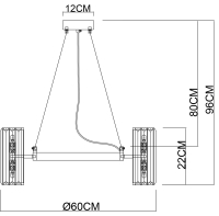 Люстра на подвесе в комплекте с LED лампами  G9. Для гостинной. Комплект от Lustrof №444887-702018