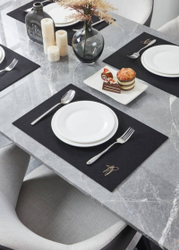 420138 Салфетка для сервировки декоративная (плейсмат) LAKANDAVA, L450, B300, H3, полиэстер, черный, золотой Eglo