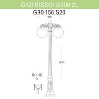 G30.156.S20.BZE27DN Уличный фонарь Fumagalli Ricu Bisso/G300 2Ldn