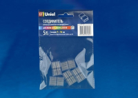 Соединитель контактный прямой для светодиодных лент RGB 5050, 220V Uniel UTC-K-14/B67-RGB CLEAR 005 POLYBAG (10826)