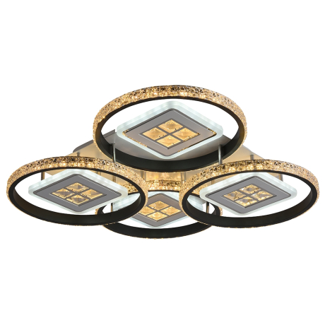 Светодиодная диммируемая люстра с ПДУ Profit Light 8053/4 WHT+BLK 224W 