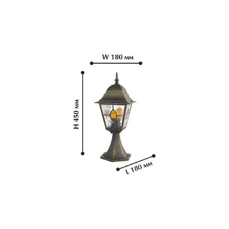 Уличный ландшафтный светильник  с лампочкой Favourite Zagreb 1805-1T+Lamps А60