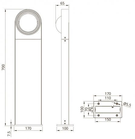 Наземный высокий светильник Arte Lamp San Francisco A1831PA-1BK