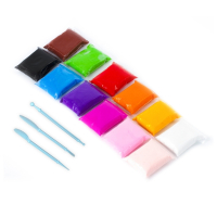 Нарушена упаковка!  <289864> Пластилин супер лёгкий воздушный застывающий 12 цветов, 120 г, 3 стека, ЮНЛАНДИЯ, 105905 (105905)