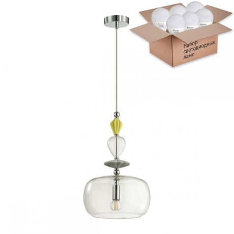 Подвесной светильник Odeon Light Bizet с лампочкой 4893/1A+Lamps E14 P45 