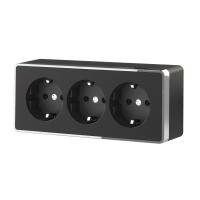 Розетка тройная с заземлением и шторками (черный/хром) Gallant Werkel W5073135