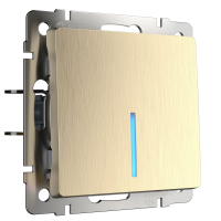 Выключатель одноклавишный проходной с подсветкой (шампань рифленый) Werkel W1112110