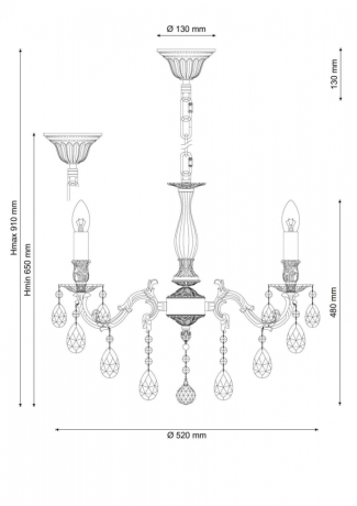 Люстра подвесная с лампочками Lucia Tucci Firenze 141.5 Antique+Lamps 