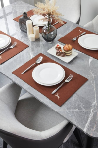 420146 Салфетка для сервировки декоративная (плейсмат) LAKANDAVA, L450, B300, H3, полиэстер, античный коричневый, бежевый Eglo