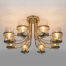 60085/8 античная бронза античная бронза Потолочная люстра со стеклянными плафонами Eurosvet Coppa 