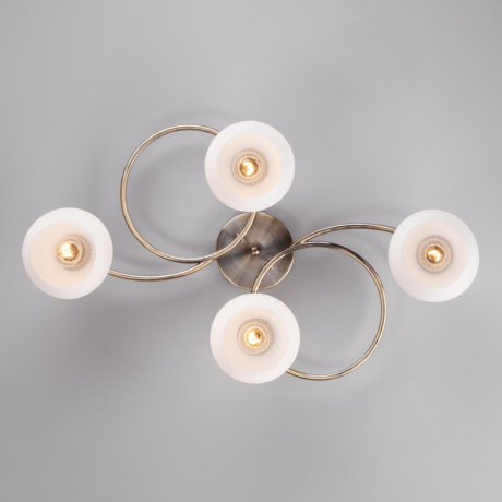 30144/4 античная бронза античная бронза Потолочная люстра со стеклянными плафонами Eurosvet Sharon 