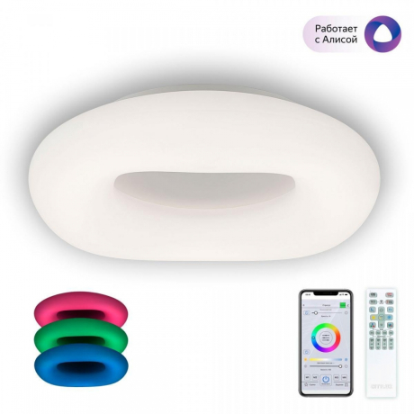 Потолочная светодиодная люстра с пультом ДУ и голосовым управлением Citilux Стратус Смарт CL732A660G 