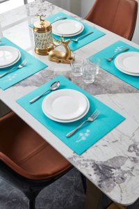 420152 Салфетка для сервировки декоративная (плейсмат) LAKANDAVA, L450, B300, H3, полиэстер, бирюзовый Eglo