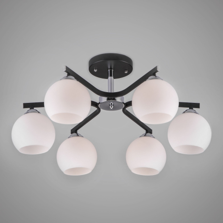 30145/6 хром/венге хром/венге Потолочная люстра со стеклянными плафонами Eurosvet Blasco 