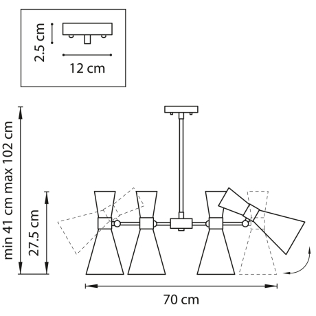 Люстра на штанге Lightstar с поддержкой Алисы, Dumo (MD8506/6A) 816061 