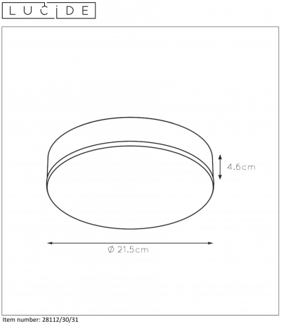 28112/30/31 Потолочный светодиодный диммируемый светильник Lucide Ceres-Led 