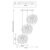 Люстра подвесная с Led лампочками в комплекте Lightstar L3PR721134+Lamps