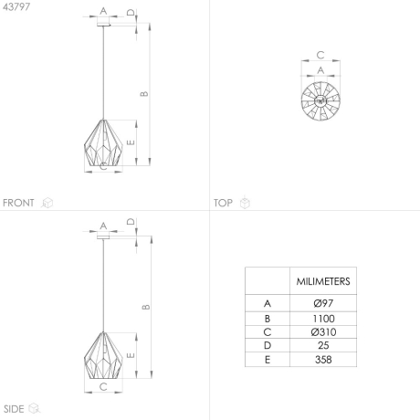 Подвесной светильник Eglo Carlton 43814 