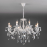 Подвесная люстра Eurosvet Veletta 10108/8 белый/прозрачный хрусталь Strotskis a045452 