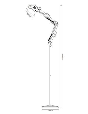 Торшер Camelion KD-431F Berlin С62 черный+медь 