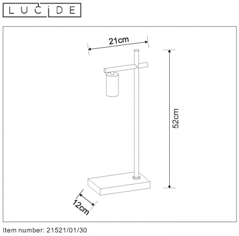 21521/01/30 Настольная лампа Lucide Leanne 