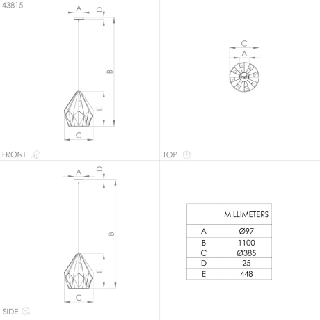 Подвесной светильник Eglo Carlton 43815 