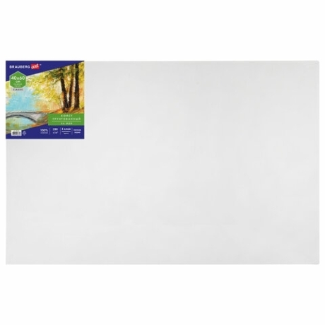 Нарушена упаковка! <287421> Холст на МДФ BRAUBERG ART CLASSIC, 40*60см, грунтованный, 100% хлопок, мелкое зерно, 191676