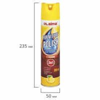 Нарушена упаковка!  <710472> Полироль для мебели с воском и антистатиком "Super Action 3 In 1", аэрозоль, 300 мл, LAIMA, 608503 (608503)