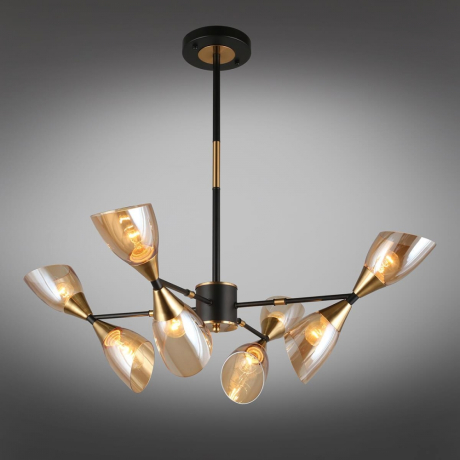 Люстра на штанге с лампочками Omnilux OML-66807-08+Lamps 