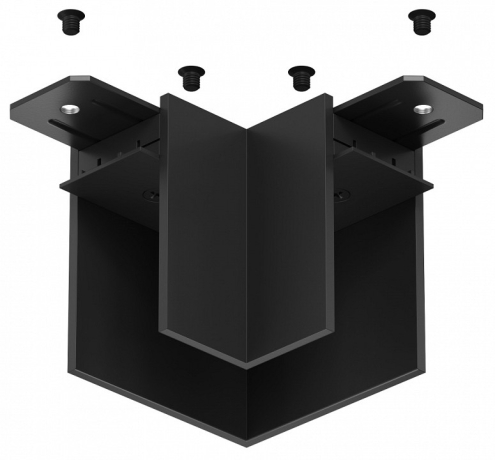 Соединитель угловой L-образный для треков накладных Denkirs Smart TR2102-BK 