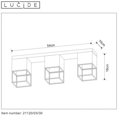21120/03/30 Потолочный светильник Lucide Rixt 