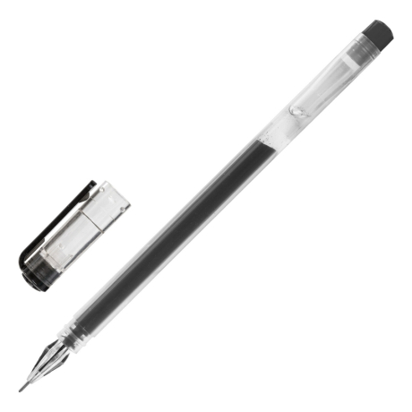 Нарушена упаковка!  <301494> Ручка гелевая STAFF "Basic" GP-675, ЧЕРНАЯ, длина письма 1000 м, игольчатый узел 0,5 мм, линия письма 0,35 мм, 143675 (143675)