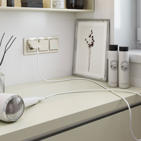 Выключатель одноклавишный с подсветкой без рамки Werkel слоновая кость W1110103