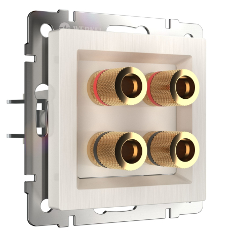 Розетка акустическая без рамки Werkel перламутровый рифленый WL13-AUDIOx4