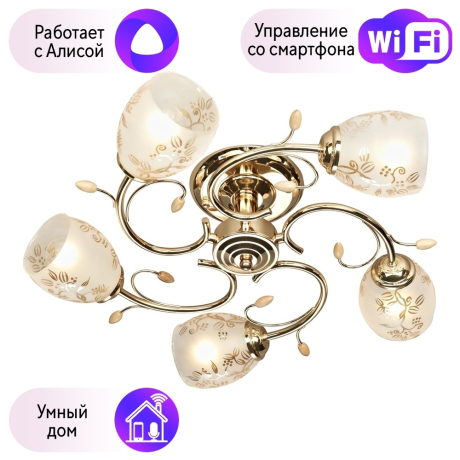 Потолочная люстра Velante с поддержкой Алиса 762-307-05-A 