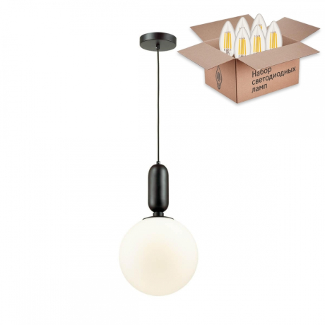 Подвесной светильник Odeon Light Okia с лампочкой 4671/1+Lamps E27 Свеча 