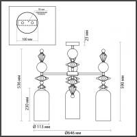 Люстра на штанге Odeon Light Bizet с поддержкой Маруся 4855/3C-М