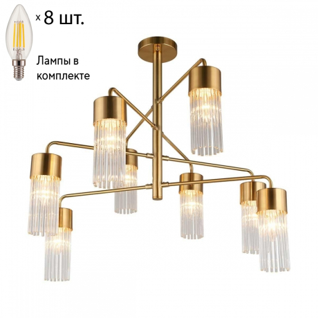 Люстра на штанге с лампочками Omnilux OML-67107-08+Lamps 