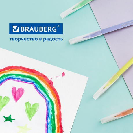 Нарушена упаковка! <386193> Фломастеры пастельные 12 цветов, вентилируемый колпачок BRAUBERG "PREMIUM", картонная коробка, 152197 (152197)
