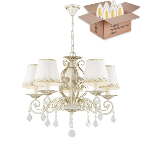 Подвесная люстра Favourite Musa с лампочками 1734-5P+Lamps E14 Свеча 