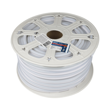 50м. Неоновая лента дневного цвета 2835, 6500К, 8W, 220V, 120LED/m, IP67 Uniel ULS-N21-2835-120LED-m-8mm-IP67-220V-8W-m-50M-DW -(UL-00002924) 