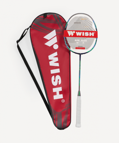 Нарушена упаковка!  <772239> Ракетка для бадминтона Carbon Pro 98, серый/зеленый WISH ЦБ-00004411