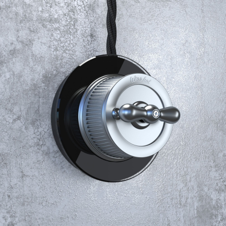 Выключатель одноклавишный Werkel Ретро (матовый хром) WL19-01-03