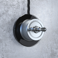 Переключатель одноклавишный (матовый хром) ретро Werkel WL19-01-03