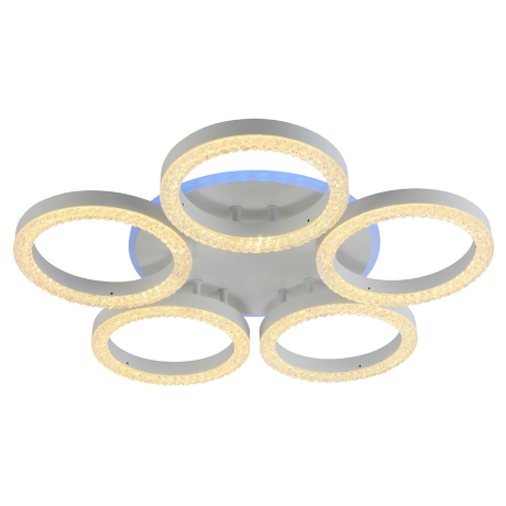 Светодиодная диммируемая люстра с ПДУ Profit Light 5894/5 WHT 110W+8W RGB 