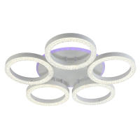 Светодиодная диммируемая люстра с ПДУ Profit Light 5894/5 WHT 110W+8W RGB