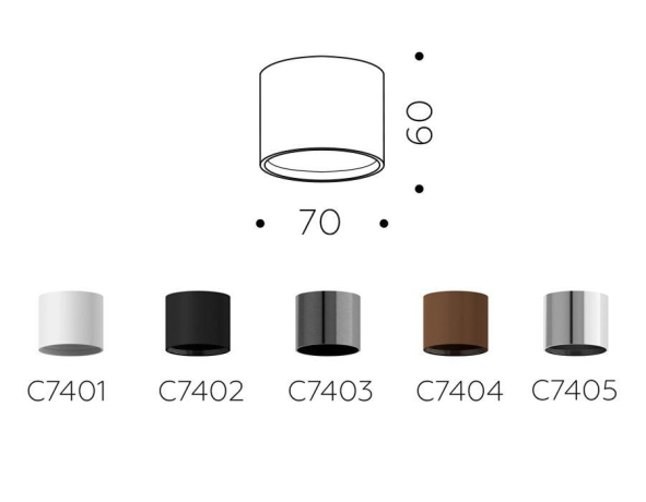 Корпус светильника накладной для насадок D70mm Ambrella light Diy Spot C7401 