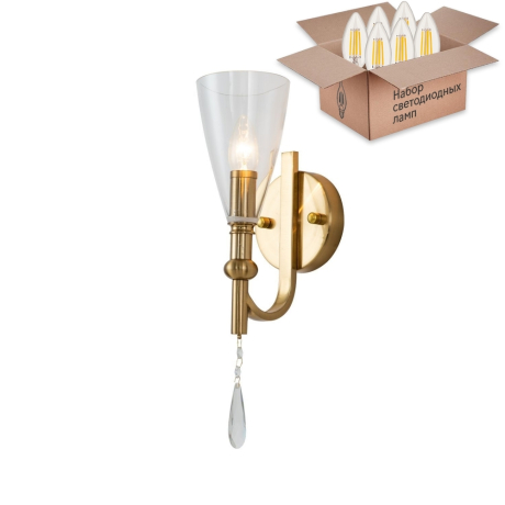 Бра с лампочкой Favourite Lyra 2968-1W+Lamps E14 Свеча 