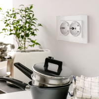 Рамка для двойной розетки (белый,стекло) Werkel W0081101